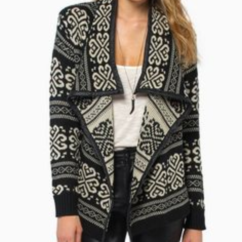Tobi cardigan sweater with pleather trim BRAND NEW